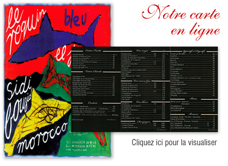carte restaurant  requin Bleu